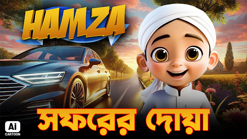 সফরের দোয়া | Hamza Cartoon Series | AI Cartoon Video | হামযা কার্টুন
